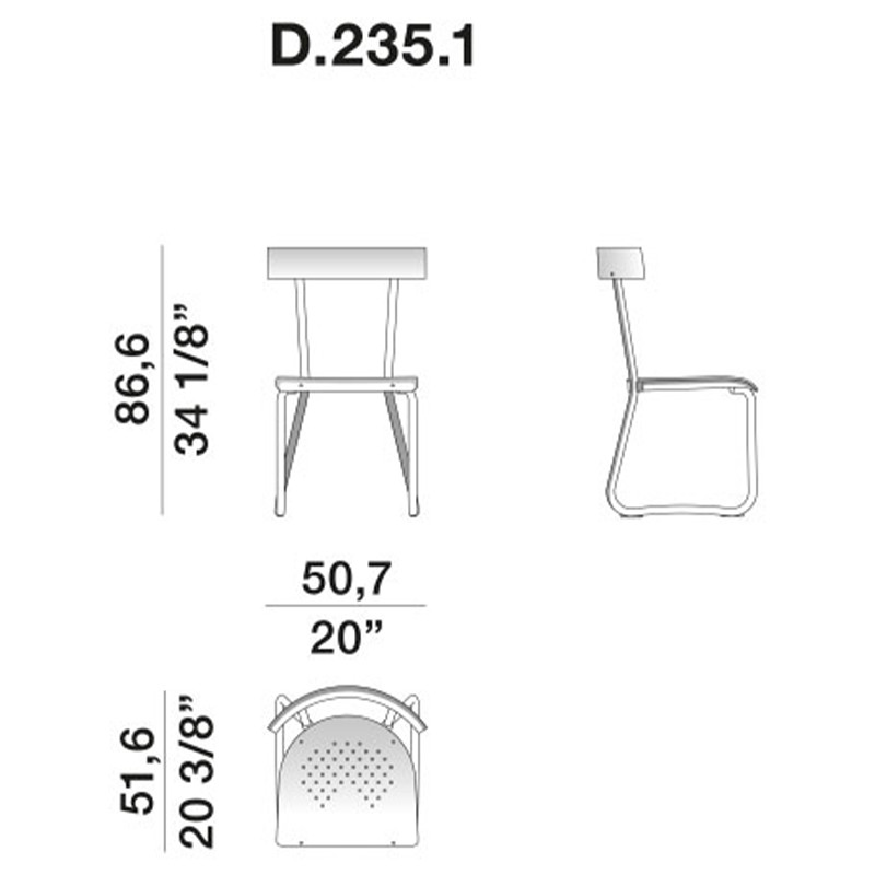 Дизайнерский стул из алюминия Gio Ponti D.235.1 Chair
