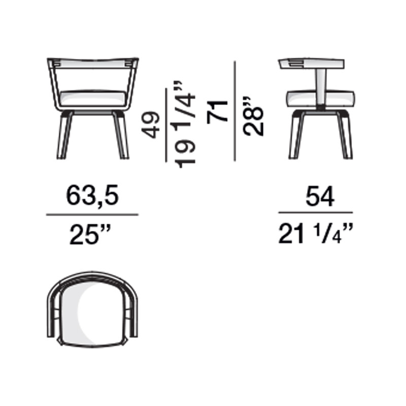 Дизайнерский стул из массива дерева PORTA VOLTA Chair