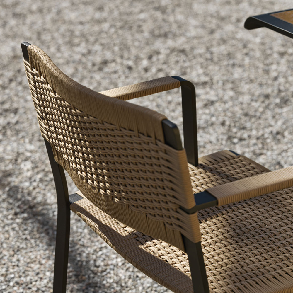 Дизайнерский стул с каркасом из металла с плетеными сиденьем и спинкой GREEN POINT Chair