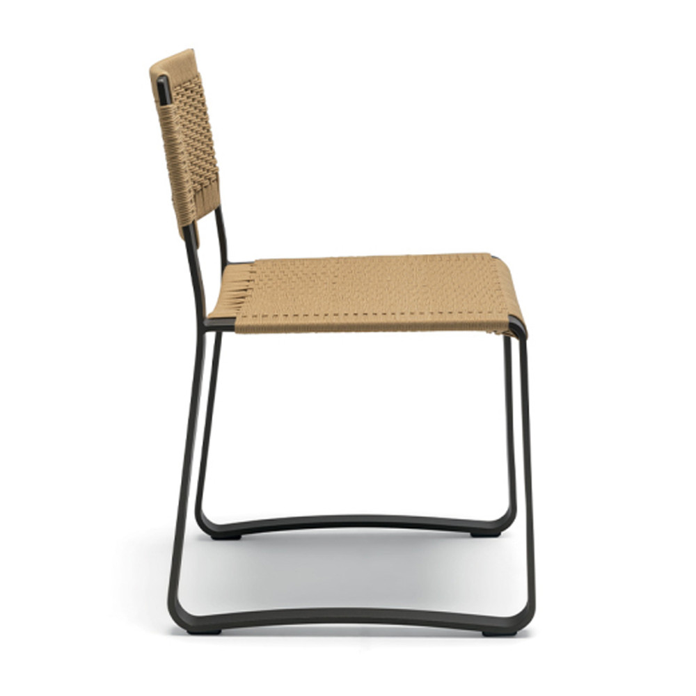 Дизайнерский стул с каркасом из металла с плетеными сиденьем и спинкой GREEN POINT Chair