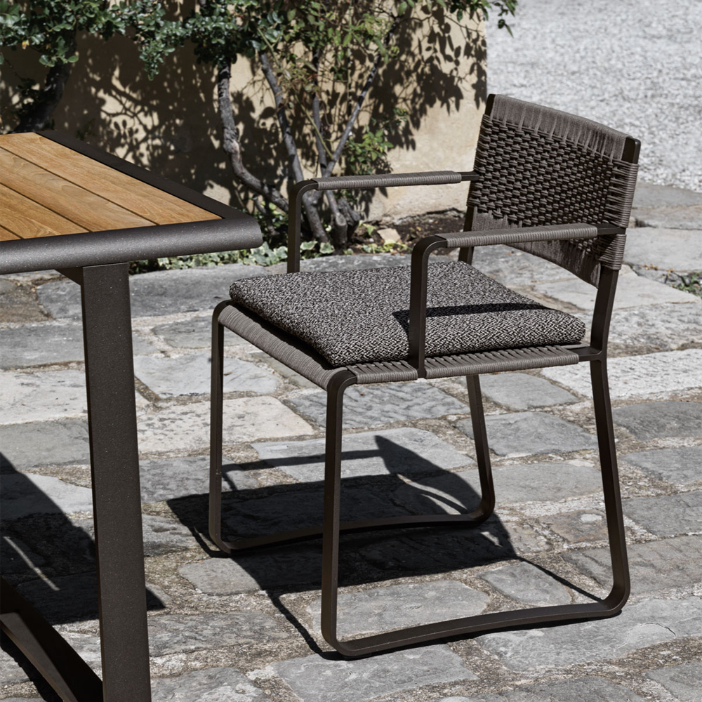 Дизайнерский стул с каркасом из металла с плетеными сиденьем и спинкой GREEN POINT Chair