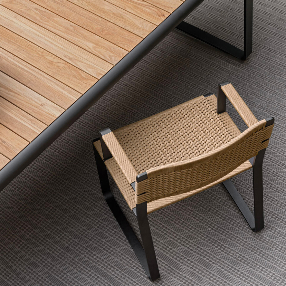 Дизайнерский стул с каркасом из металла с плетеными сиденьем и спинкой GREEN POINT Chair