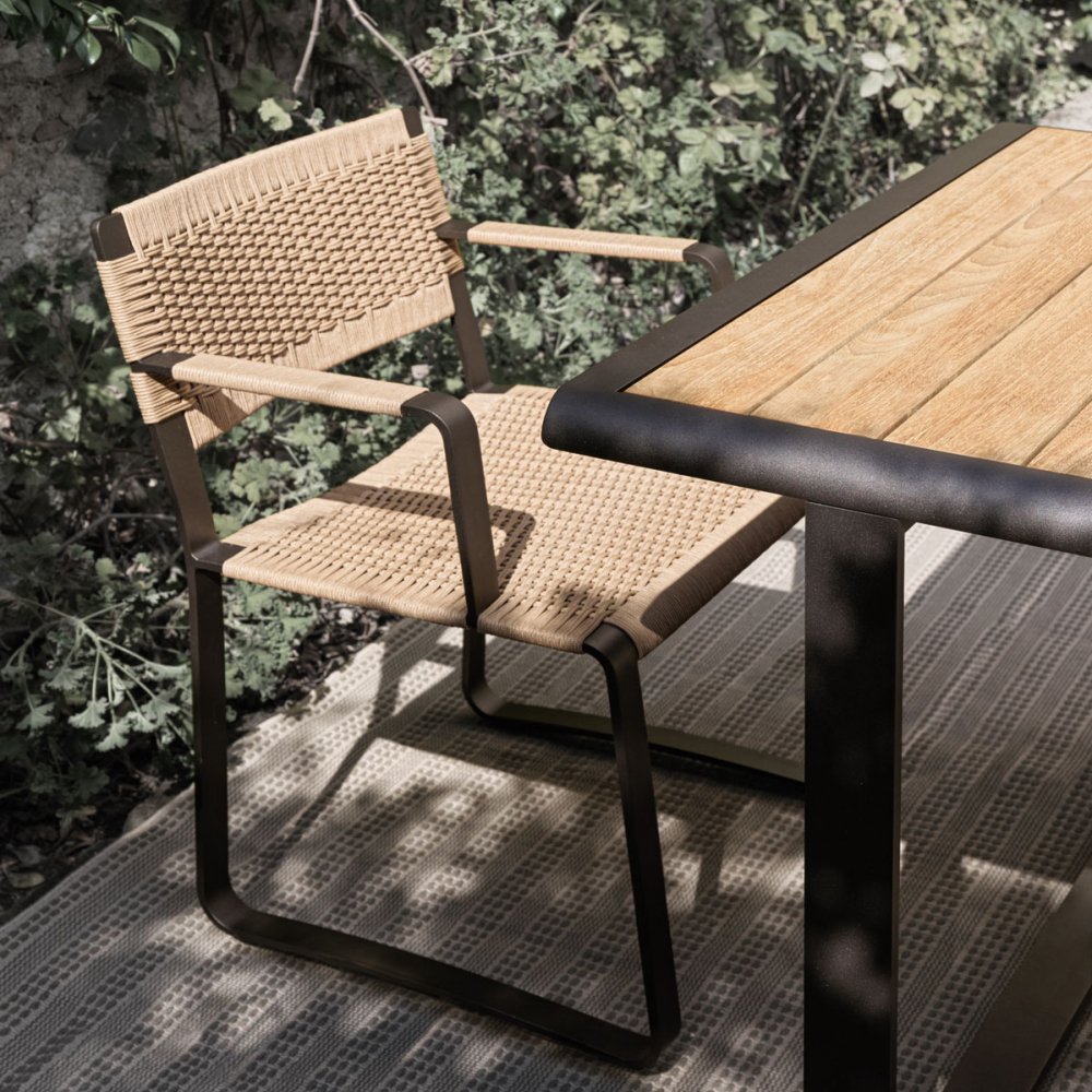 Дизайнерский стул с каркасом из металла с плетеными сиденьем и спинкой GREEN POINT Chair