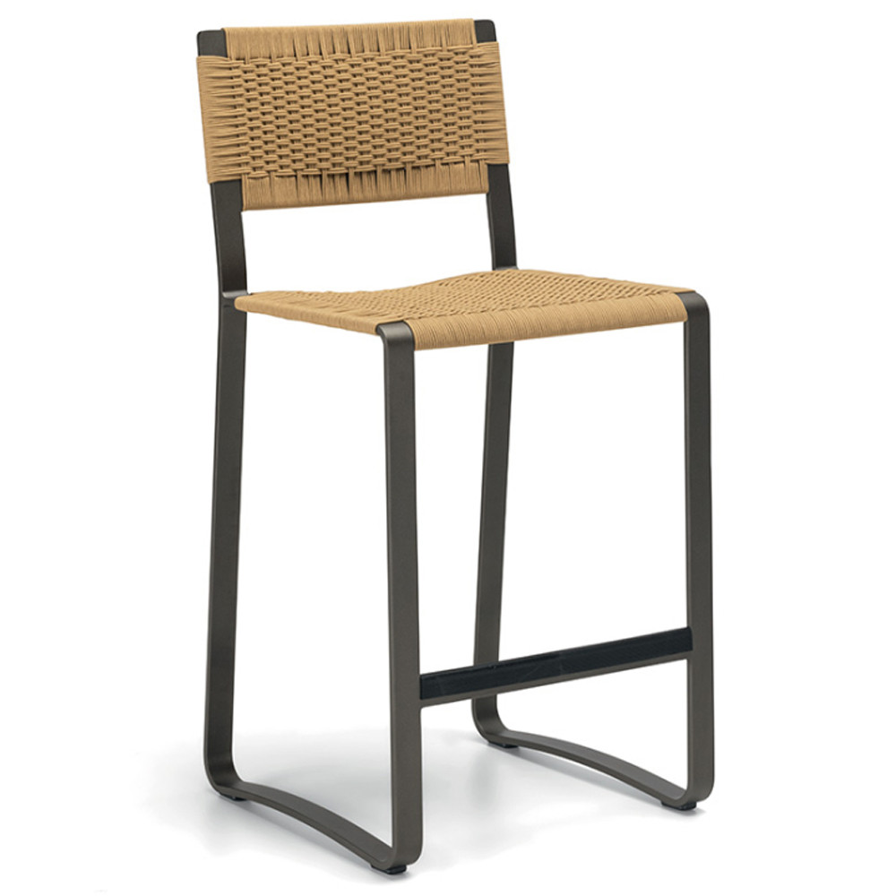 Дизайнерский стул с каркасом из металла с плетеными сиденьем и спинкой GREEN POINT Chair