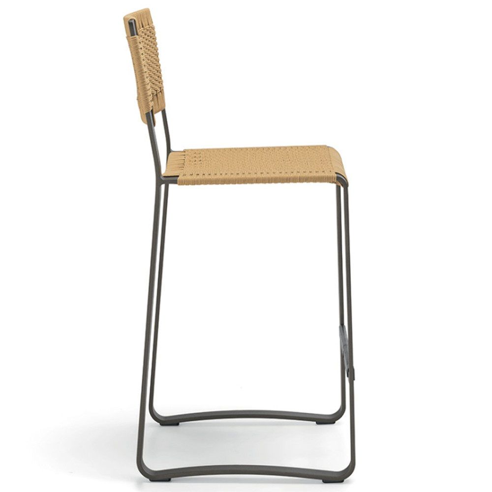 Дизайнерский стул с каркасом из металла с плетеными сиденьем и спинкой GREEN POINT Chair