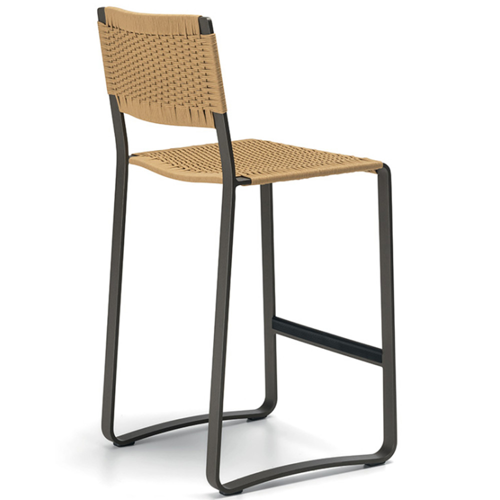 Дизайнерский стул с каркасом из металла с плетеными сиденьем и спинкой GREEN POINT Chair