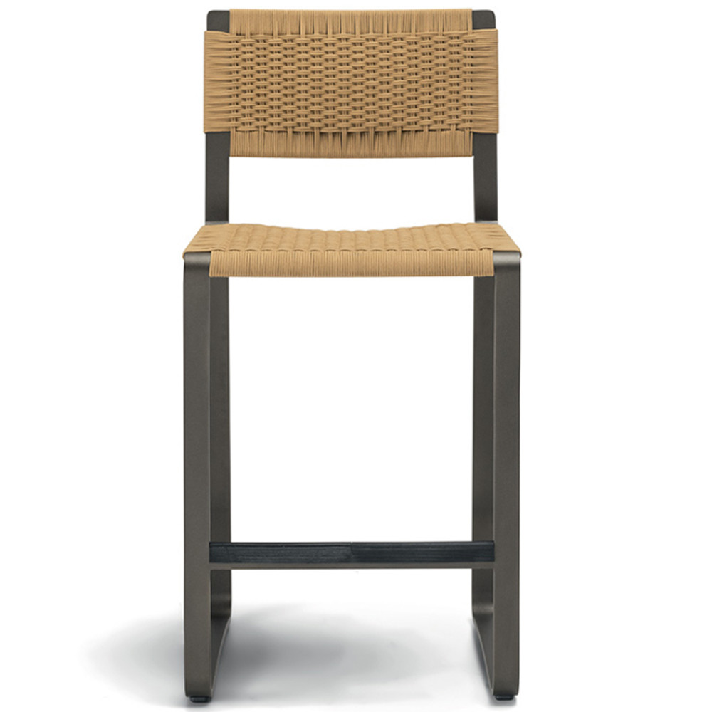 Дизайнерский стул с каркасом из металла с плетеными сиденьем и спинкой GREEN POINT Chair