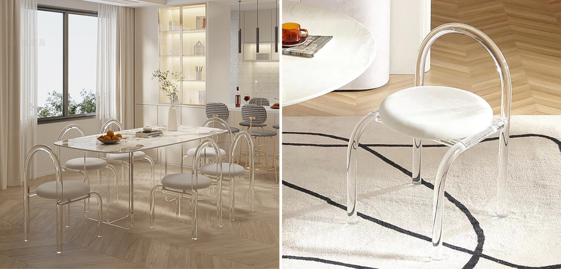 Дизайнерский Стул с ножками из прозрачного Акрила Princesa cristal Chair