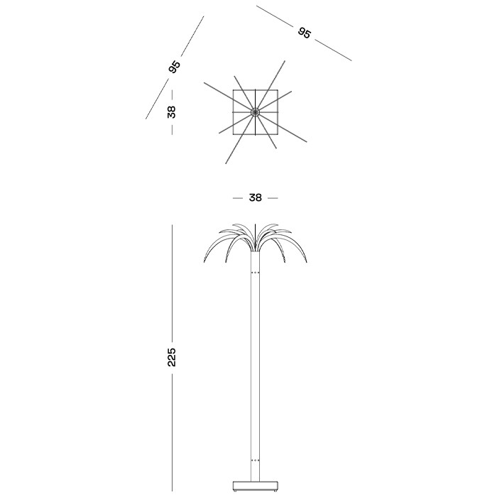 Дизайнерский торшер в виде пальмы Poltronova Sanremo Floor Lamp