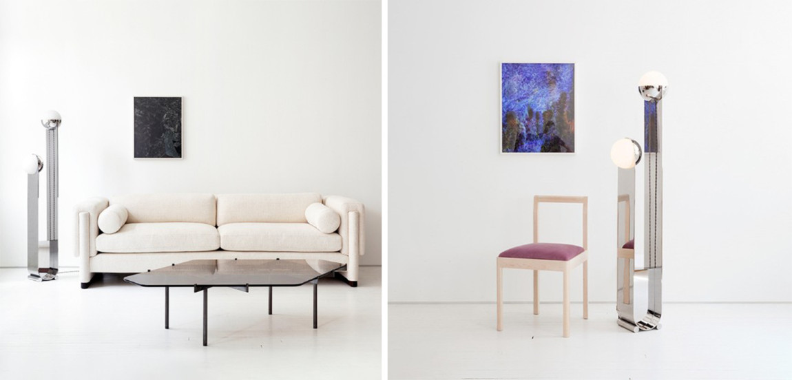 Дизайнерский Торшер из нержавеющей стали и стекла цвет хром Chrome Floor Lamp