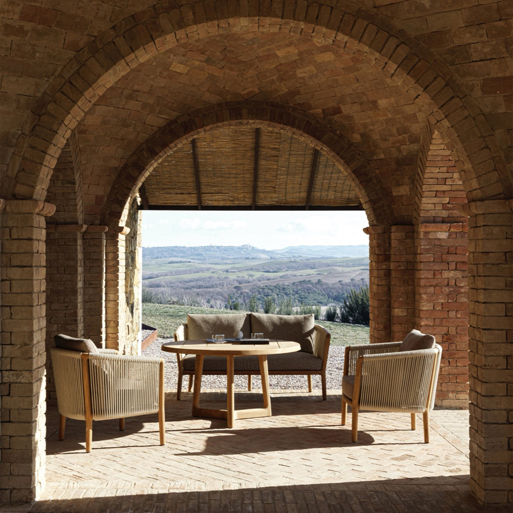 Дизайнерский уличный диван из массива дерева BOBOLI Sofa