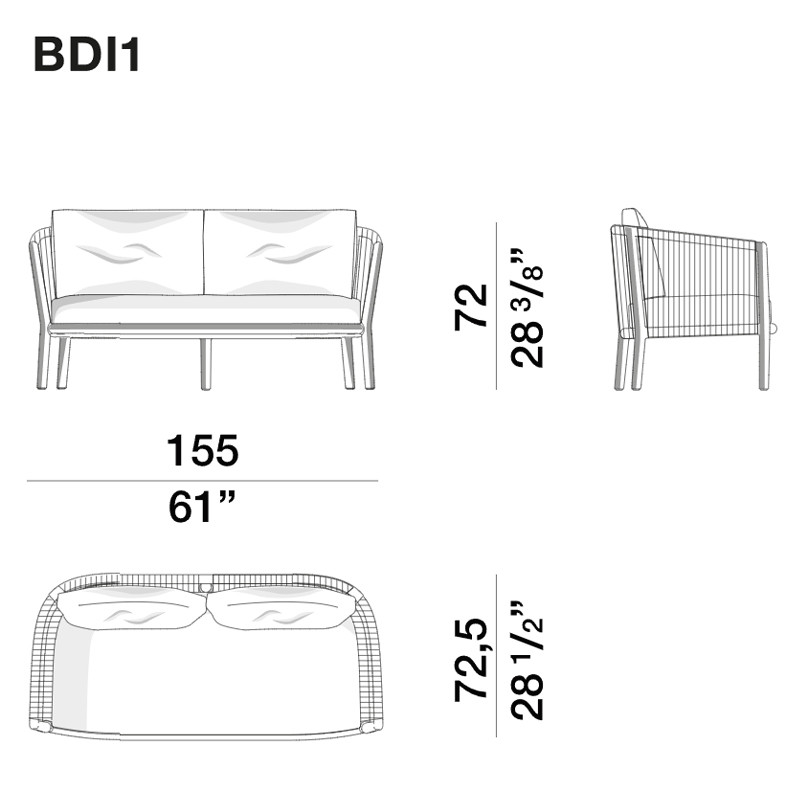 Дизайнерский уличный диван из массива дерева BOBOLI Sofa