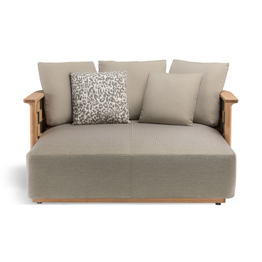 Дизайнерский уличный диван из массива дерева с плетеной спинкой PALINFRASCA Sofa