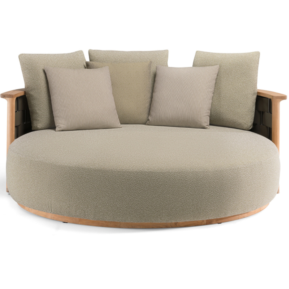 Дизайнерский уличный диван из массива дерева с плетеной спинкой PALINFRASCA Sofa