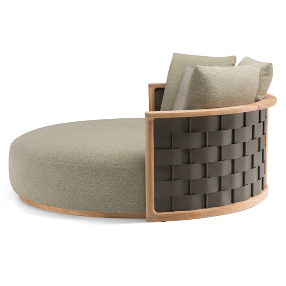 Дизайнерский уличный диван из массива дерева с плетеной спинкой PALINFRASCA Sofa