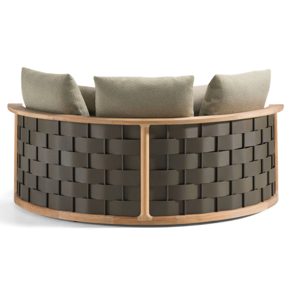 Дизайнерский уличный диван из массива дерева с плетеной спинкой PALINFRASCA Sofa