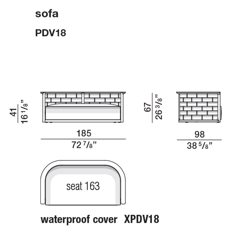 Дизайнерский уличный диван из массива дерева с плетеной спинкой PALINFRASCA Sofa