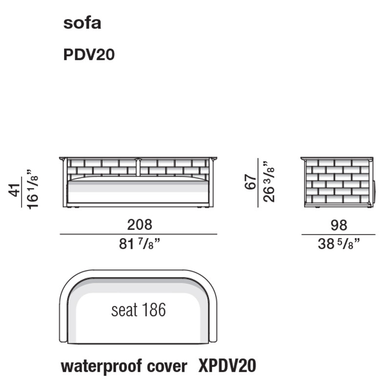 Дизайнерский уличный диван из массива дерева с плетеной спинкой PALINFRASCA Sofa