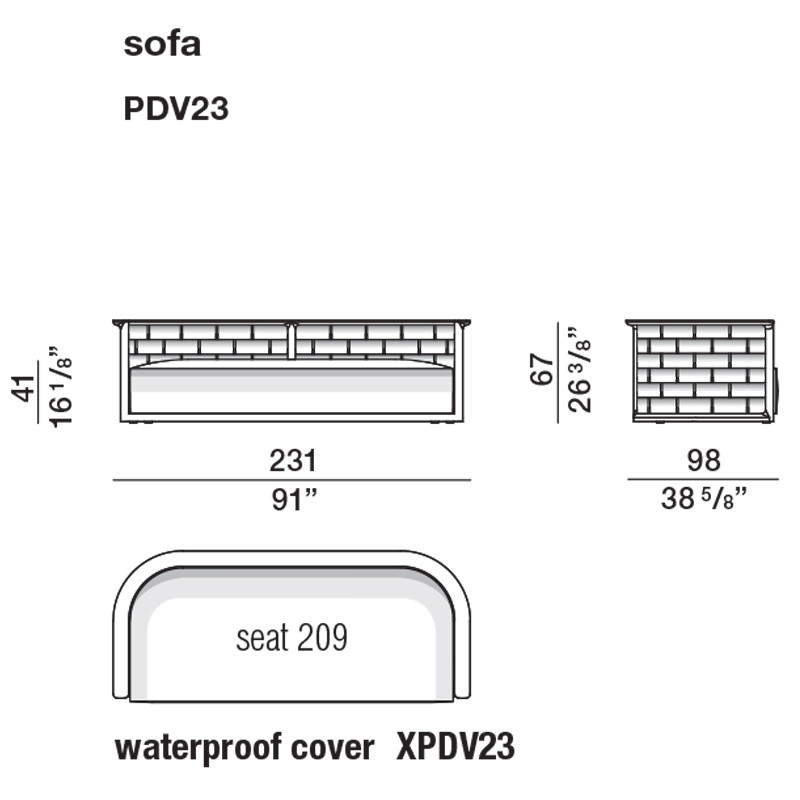 Дизайнерский уличный диван из массива дерева с плетеной спинкой PALINFRASCA Sofa