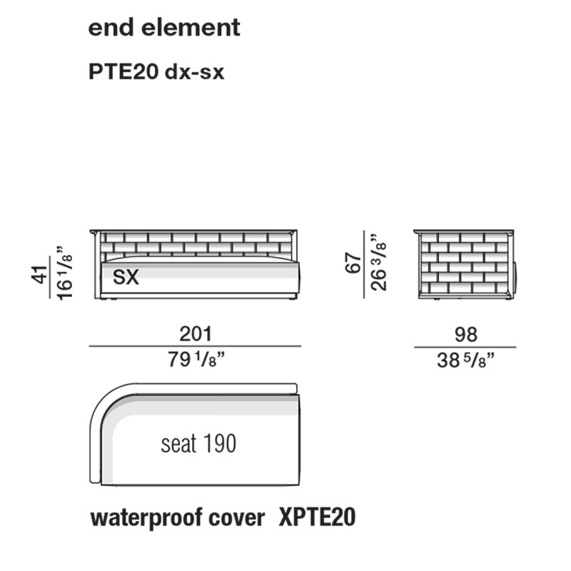 Дизайнерский уличный диван из массива дерева с плетеной спинкой PALINFRASCA Sofa