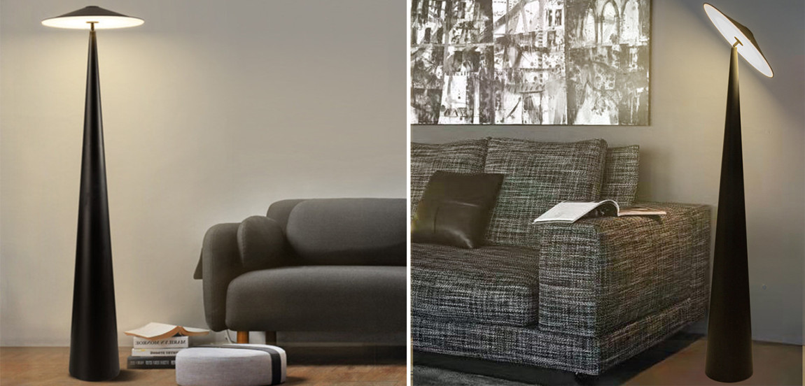 Дизайнерский Черный Торшер Modern Mushroom Floor Lamp