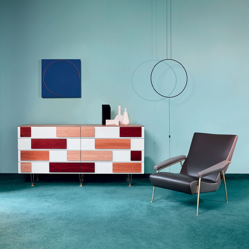 Дизайнерский широкий комод с ящиками Gio Ponti D.655.1 D.655.2 Chest of Drawers