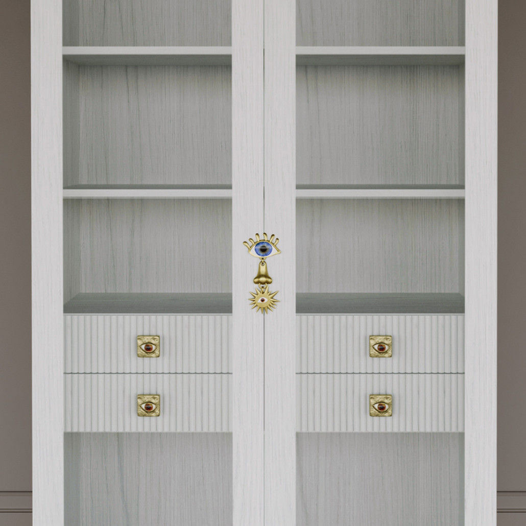 Дизайнерский шкаф витрина Elsa Dreams White с 4-мя ящиками