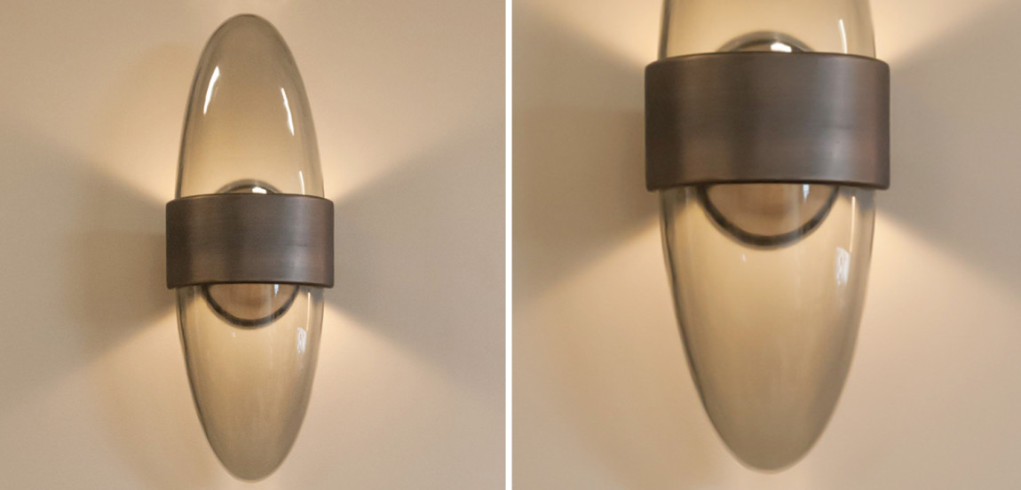 Дизайнерское Бра Серое Стекло Hilliard Sophia