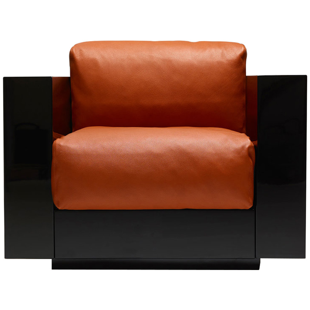 Дизайнерское кожаное кресло Poltronova Saratoga Armchair