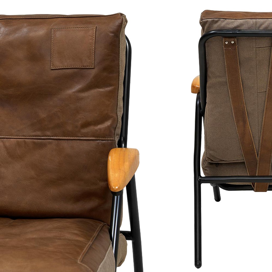 Дизайнерское кожаное кресло в стиле Лофт Bronwyn Leather Armchair