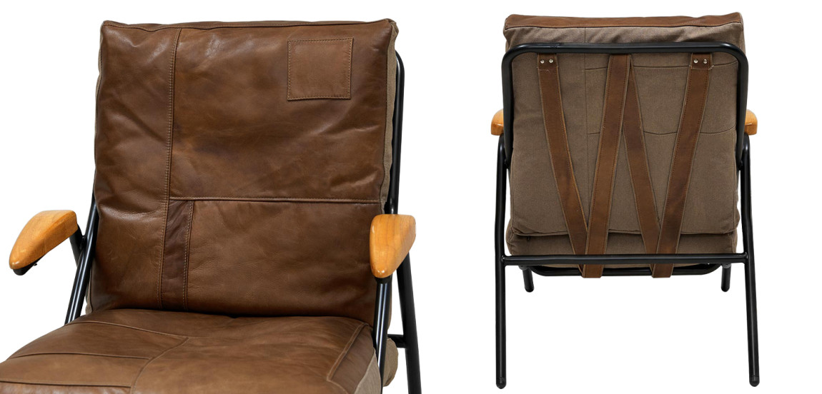 Дизайнерское кожаное кресло в стиле Лофт Bronwyn Leather Armchair