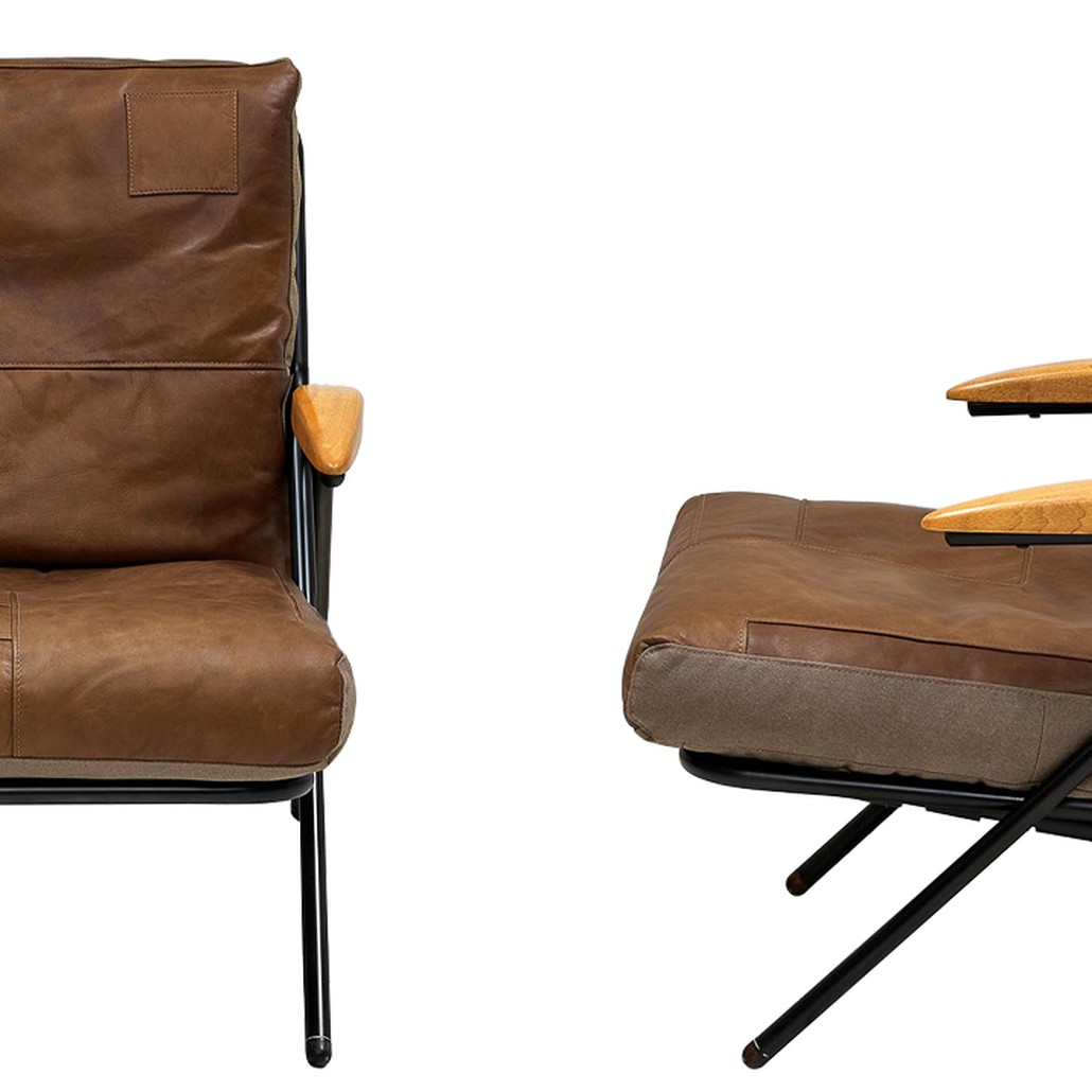 Дизайнерское кожаное кресло в стиле Лофт Bronwyn Leather Armchair