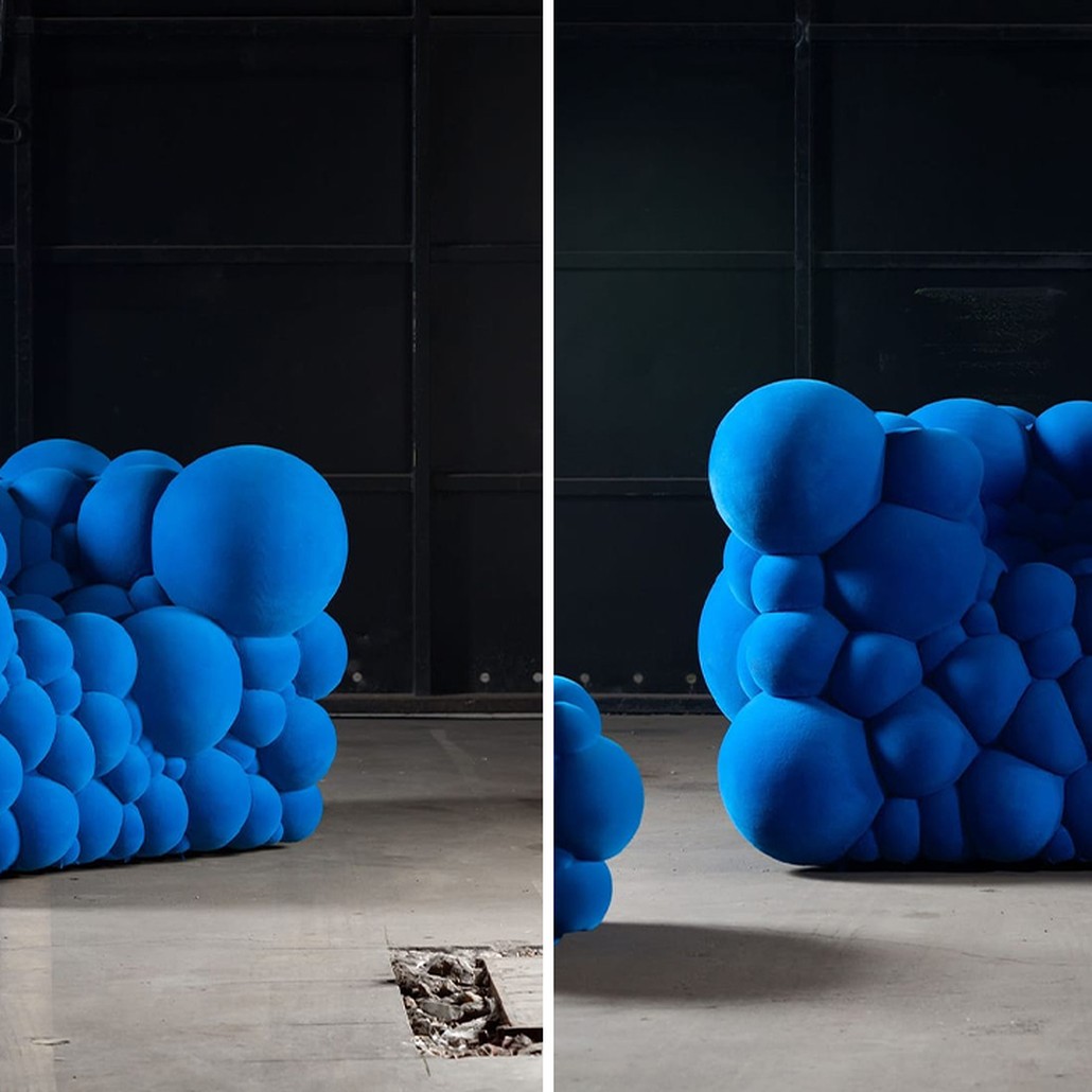 Дизайнерское Кресло Maarten De CEULAER MUTATION Blue Chair