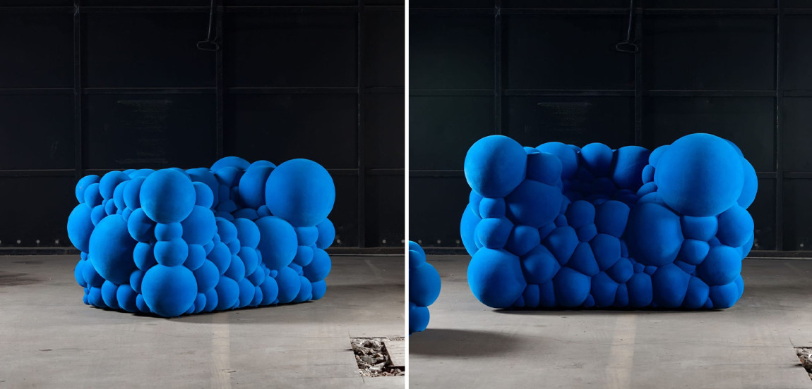 Дизайнерское Кресло Maarten De CEULAER MUTATION Blue Chair