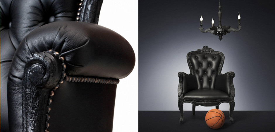 Дизайнерское Кресло Moooi Smoke обугленный эффект