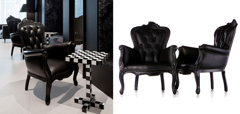 Дизайнерское Кресло Moooi Smoke обугленный эффект