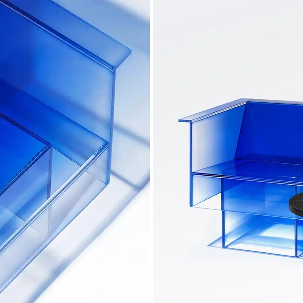 Дизайнерское Кресло Null Blue Glass Clear Armchair by Studio Buzao