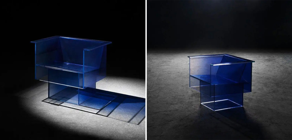 Дизайнерское Кресло Null Blue Glass Clear Armchair by Studio Buzao