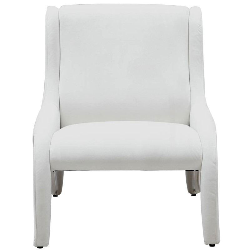 Дизайнерское кресло белое в мягкой велюровой обивке Granger Armchair White