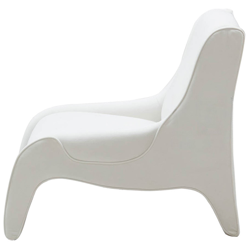 Дизайнерское кресло белое в мягкой велюровой обивке Granger Armchair White