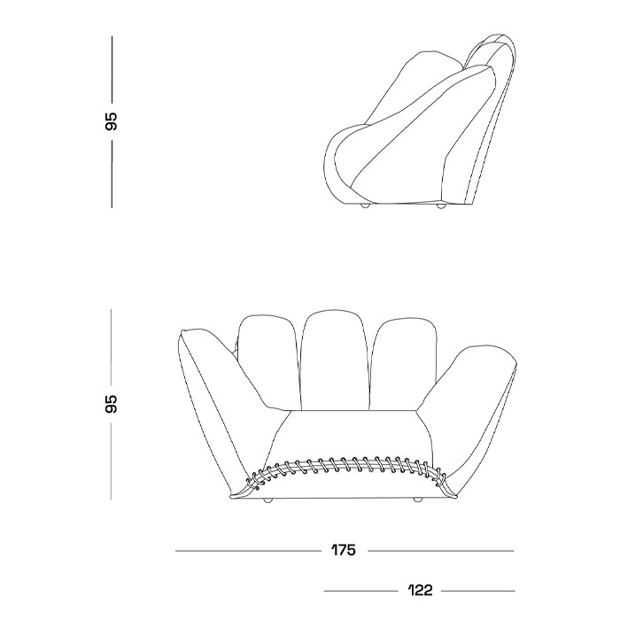Дизайнерское кресло в форме руки Poltronova Joe Jeans Armchair