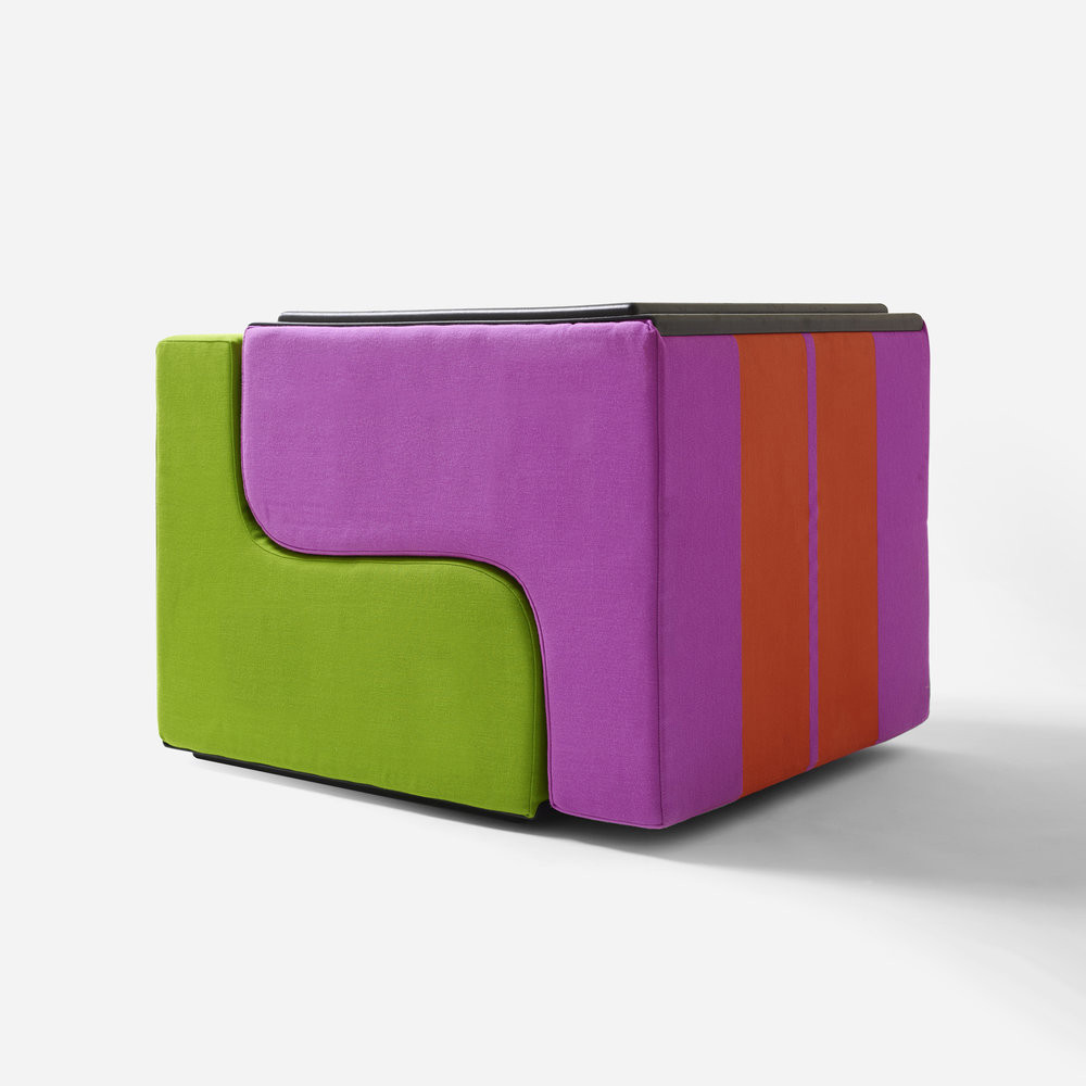 Дизайнерское кресло зеленое Poltronova Sofo Verosa Green Pink Armchair