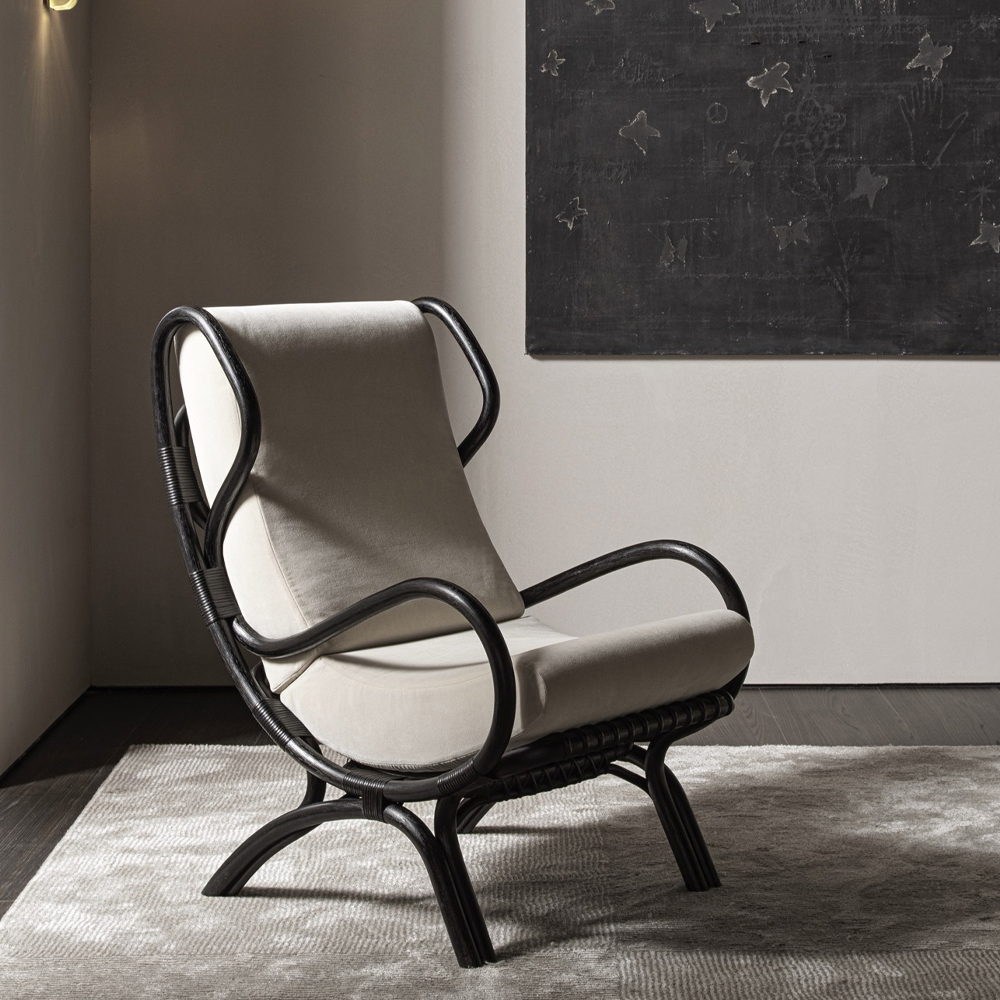 Дизайнерское кресло из ротанга Gio Ponti CONTINUUM D.163.7 BY BONACINA 1889 Armchair