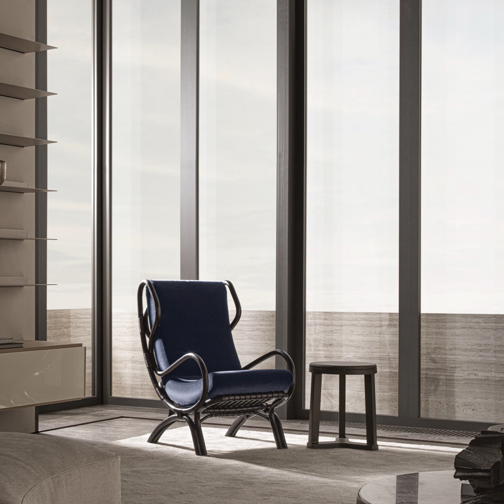 Дизайнерское кресло из ротанга Gio Ponti CONTINUUM D.163.7 BY BONACINA 1889 Armchair