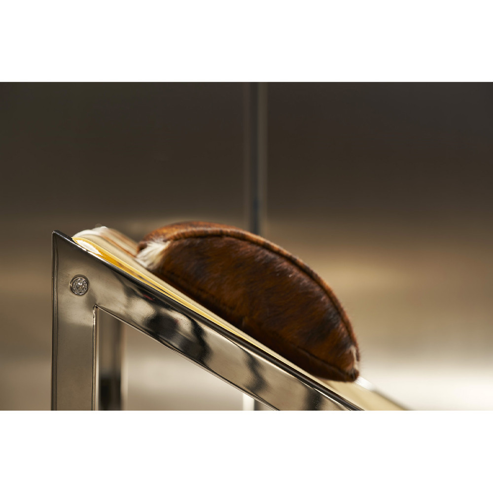 Дизайнерское кресло на металлическом каркасе с подставкой для ног Poltronova Mies Armchair