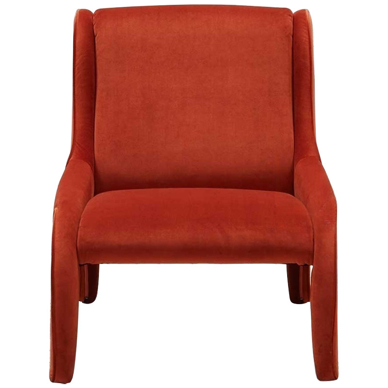 Дизайнерское кресло оранжевое в мягкой велюровой обивке Granger Armchair Orange