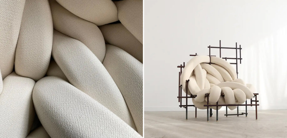 Дизайнерское Кресло с плетеными трубами Lawless Fauteuil by Evan Fay