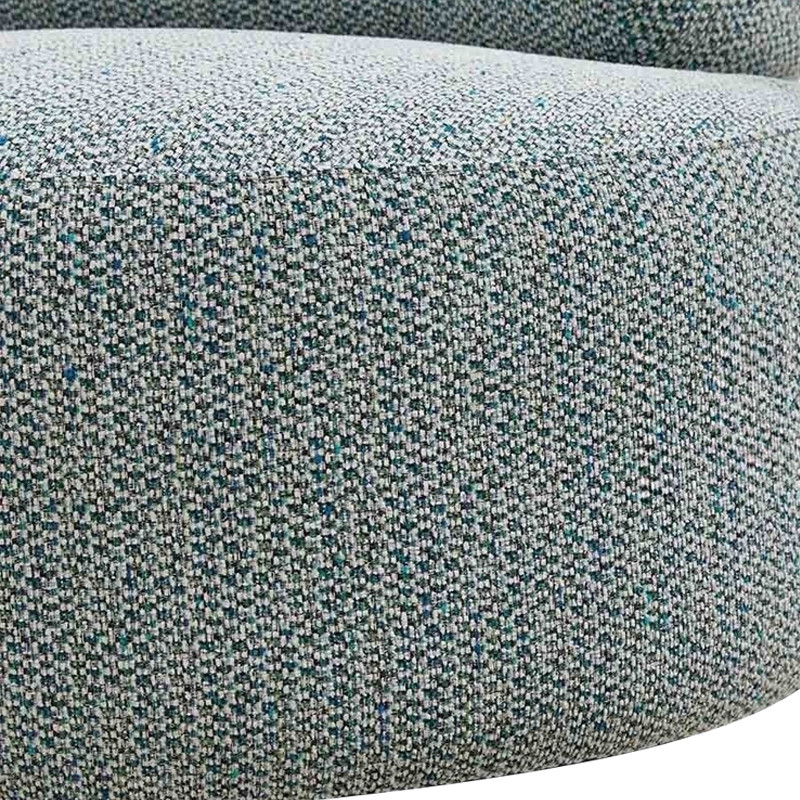 Дизайнерское круглое мягкое кресло в голубой пестрой обивке Roux Round Armchair