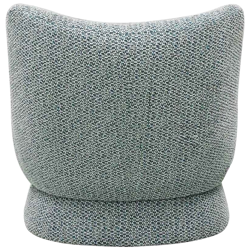 Дизайнерское мягкое кресло без подлокотников в голубой пестрой обивке Roux Armchair