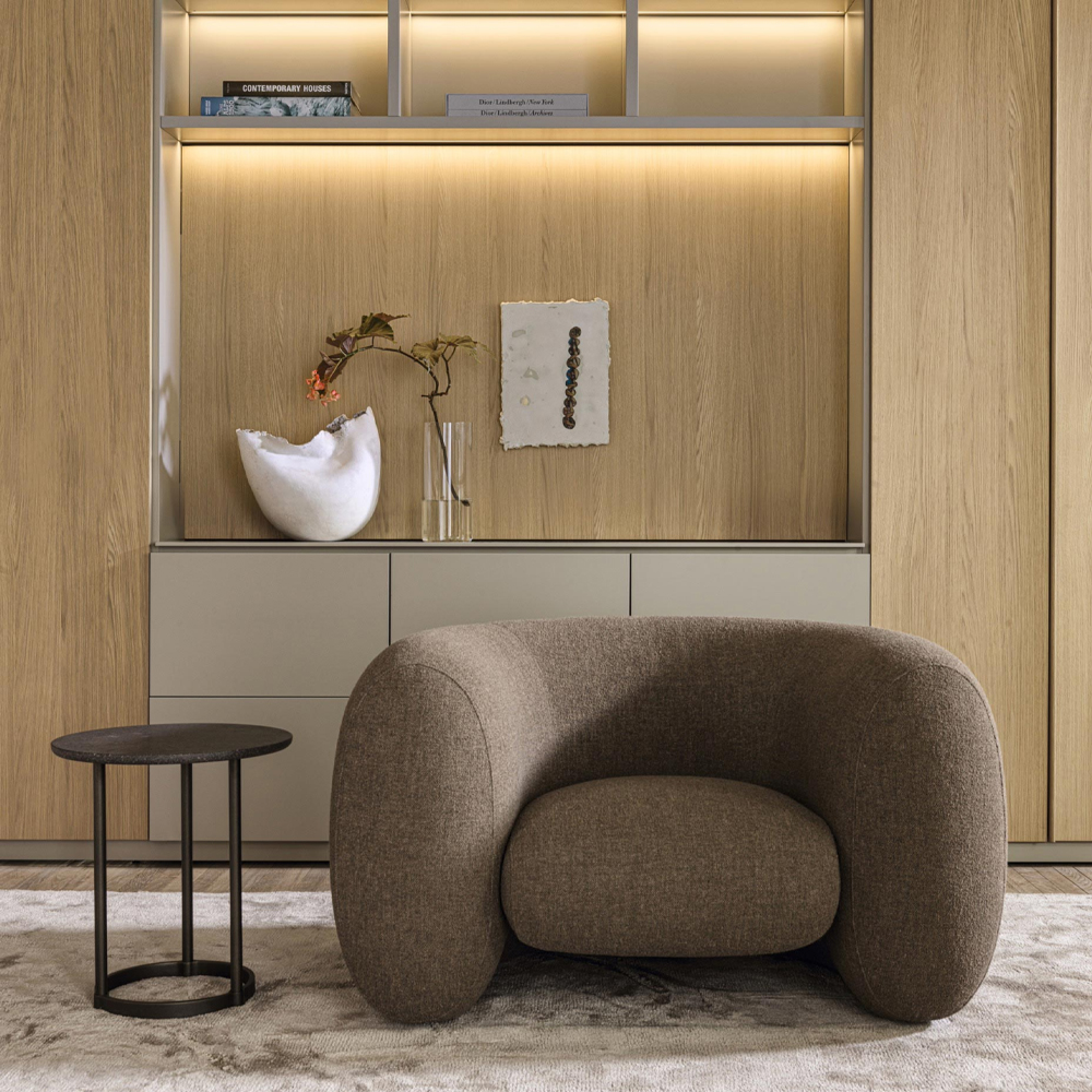 Дизайнерское полукруглое мягкое кресло CINNAMON Armchair